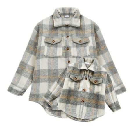 Mom and Me Grey Mix Shacket