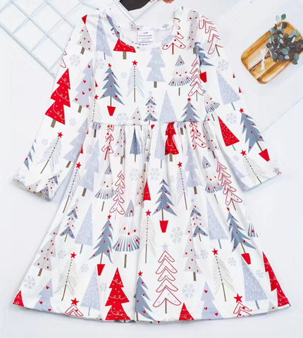 Winter White Trees Dress